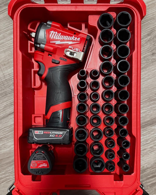 Milwaukee Packout M12 Fuel 3/8” Stubby insert USA designed and manufactured! Gen 1 and 2 available! Insert only